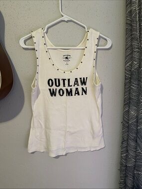 Idyllwind White Outlaw Woman Stud-Trim Tank